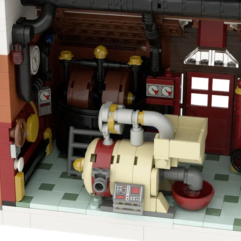 Модель уличного вида Moc строительные блоки технологические для зимней деревни
