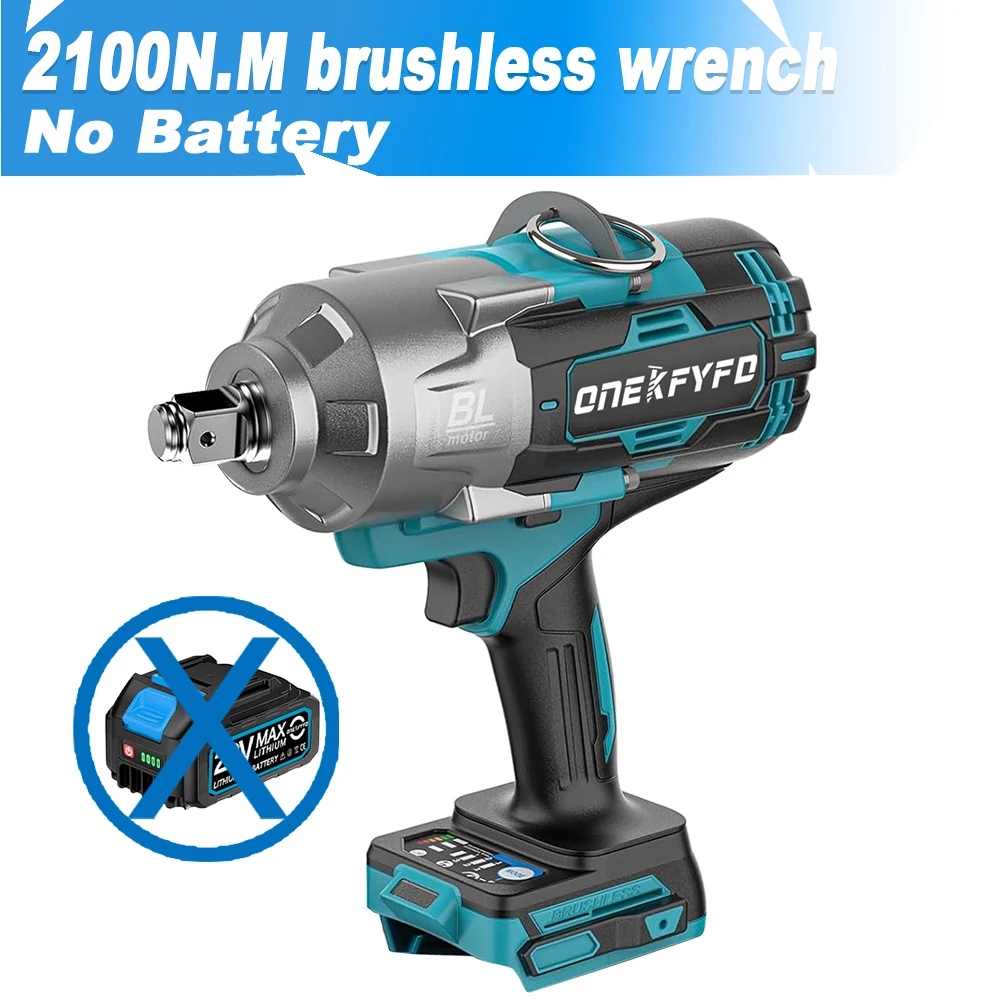 

ONEKFYFD Бесщеточный ударный гайковерт 3/4", совместимый с аккумулятором Makita 18В