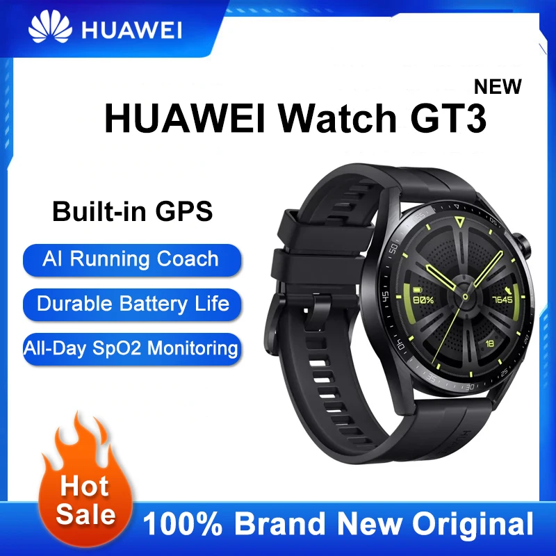 Nuovo orologio HUAWEI originale GT 3 Smart WATCH SpO2 monitoraggio durata della batteria per tutto il giorno ricarica Wireless monitoraggio accurato della frequenza cardiaca