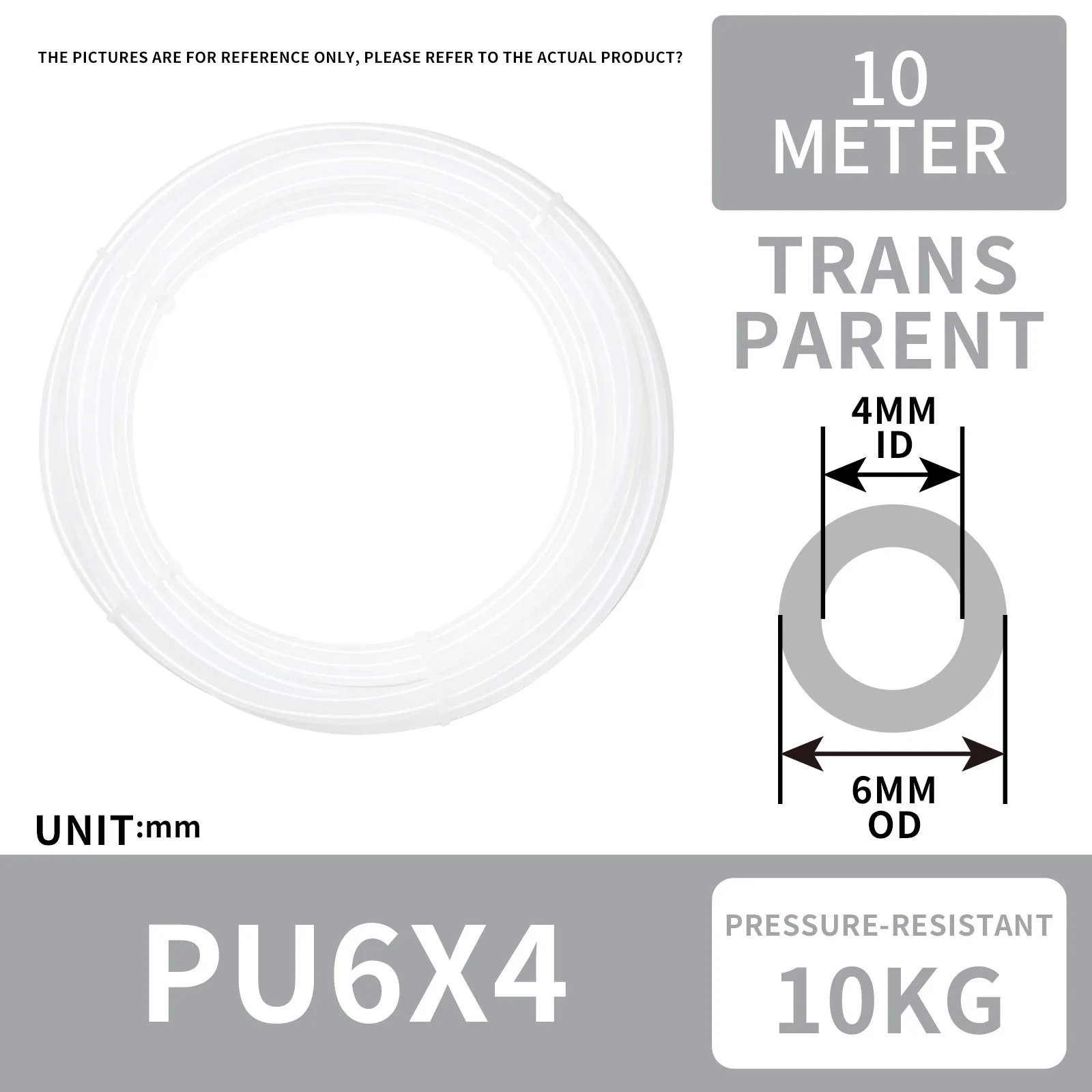 

YICHENG PNEUMATIC 4MM ID 6MM OD 10 Metry PU Wąż powietrzny Wąż powietrzny Pu Wąż powietrzny do przewodów powietrznych lub przewodów transferowych cieczy