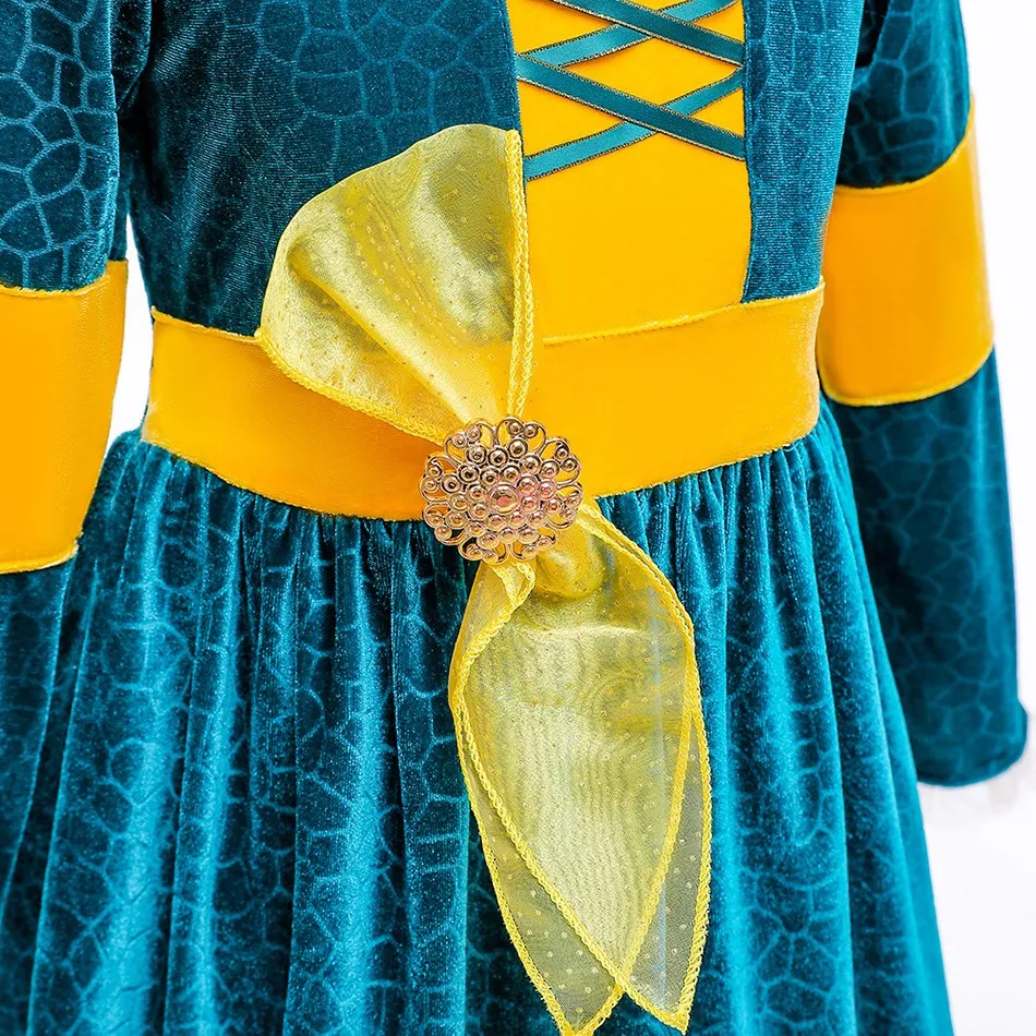 Детская одежда Платья принцессы Brave Merida для девочек на Хэллоуин День рождения