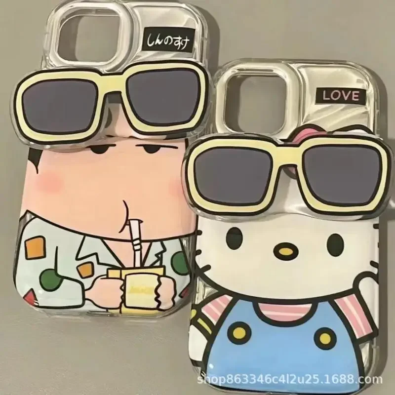 MINISO Чехол для iPhone силиконовый Hello Kitty Crayon Shin-Chan