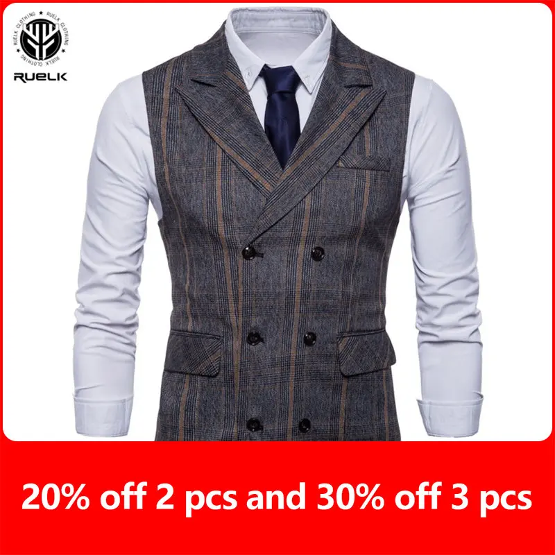 

Mens Suit Vest New Four Seasons Business Vest Jacket Fashion Casual Classic Large Size Double Breasted Business Male Vest Jacket