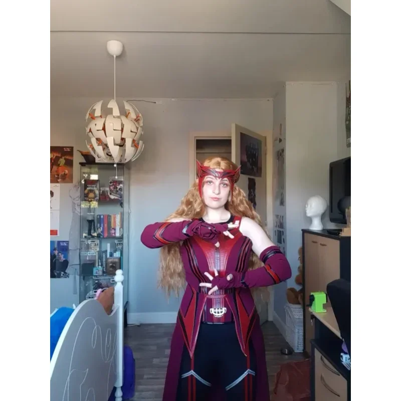 Парик Scarlet Witch Vision Wanda Maximoff длинный коричневый парик для косплея со средним