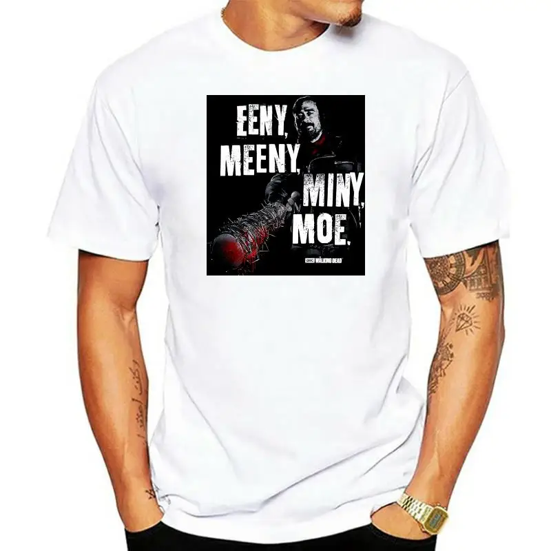 

The Walking Dead T Shirt Eeny Meeny Miny Moe Official Black Mens Negan Bat New Cool Casual Pride T Shirt Men Unisex New