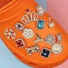 Украшения для обуви Стразы с роскошными жемчужинами, 1 шт., сделай сам, пластиковые украшения, Кроксы, тапки, подарки, пряжка, аксессуары