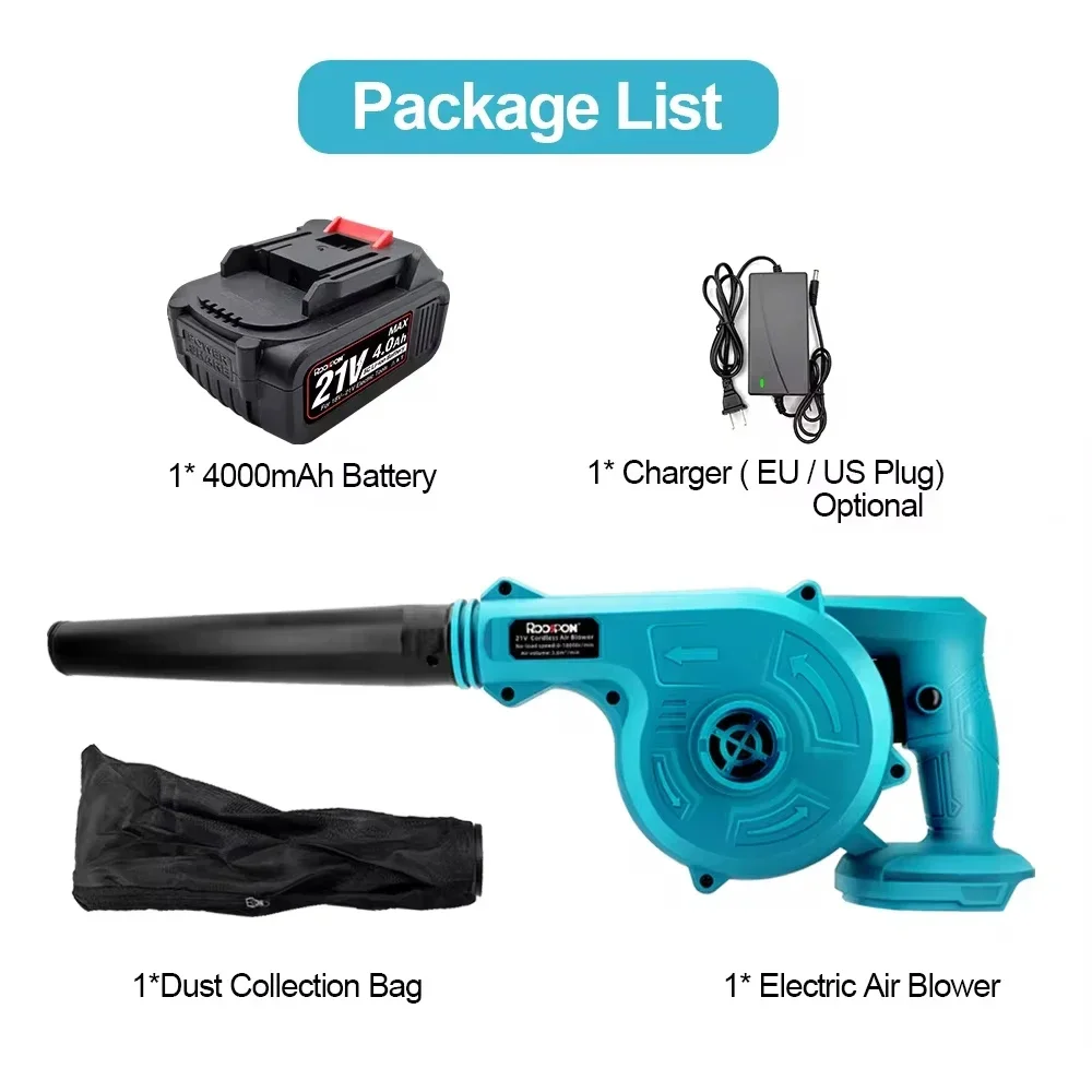 

Electric Air Blower 2 In 1 Garden Cordless Vacuum Cleaner Dust Computer Collector Handheld Power Tools For Makita 18-21V Battery