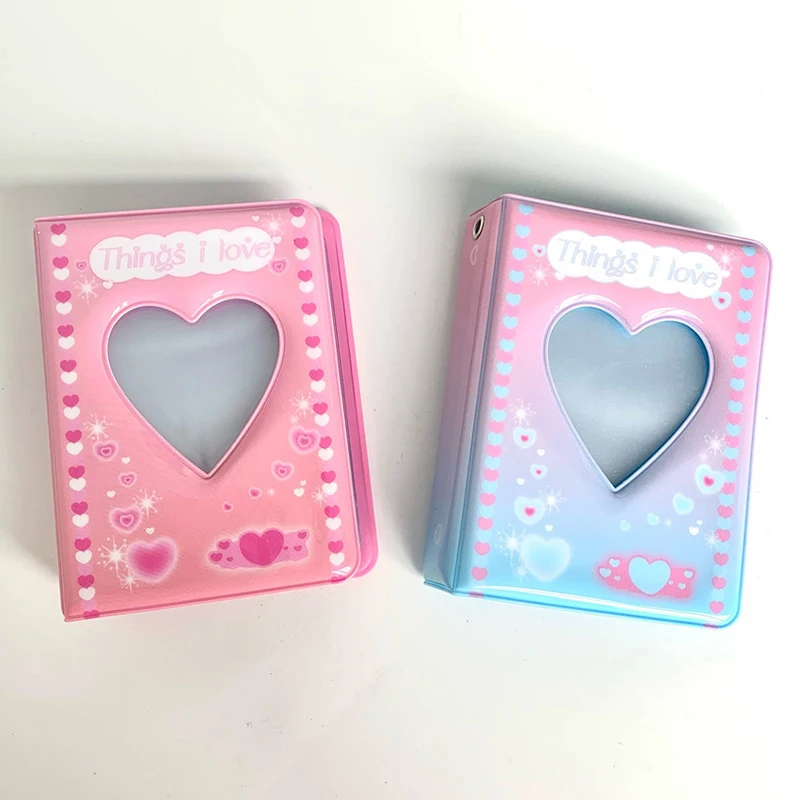 

3 Inch Photo Album INS Cute Cartoon Heart Hollow Picture Storage Case 40 Pockets Album Kpop Photocard Holder Collection Book