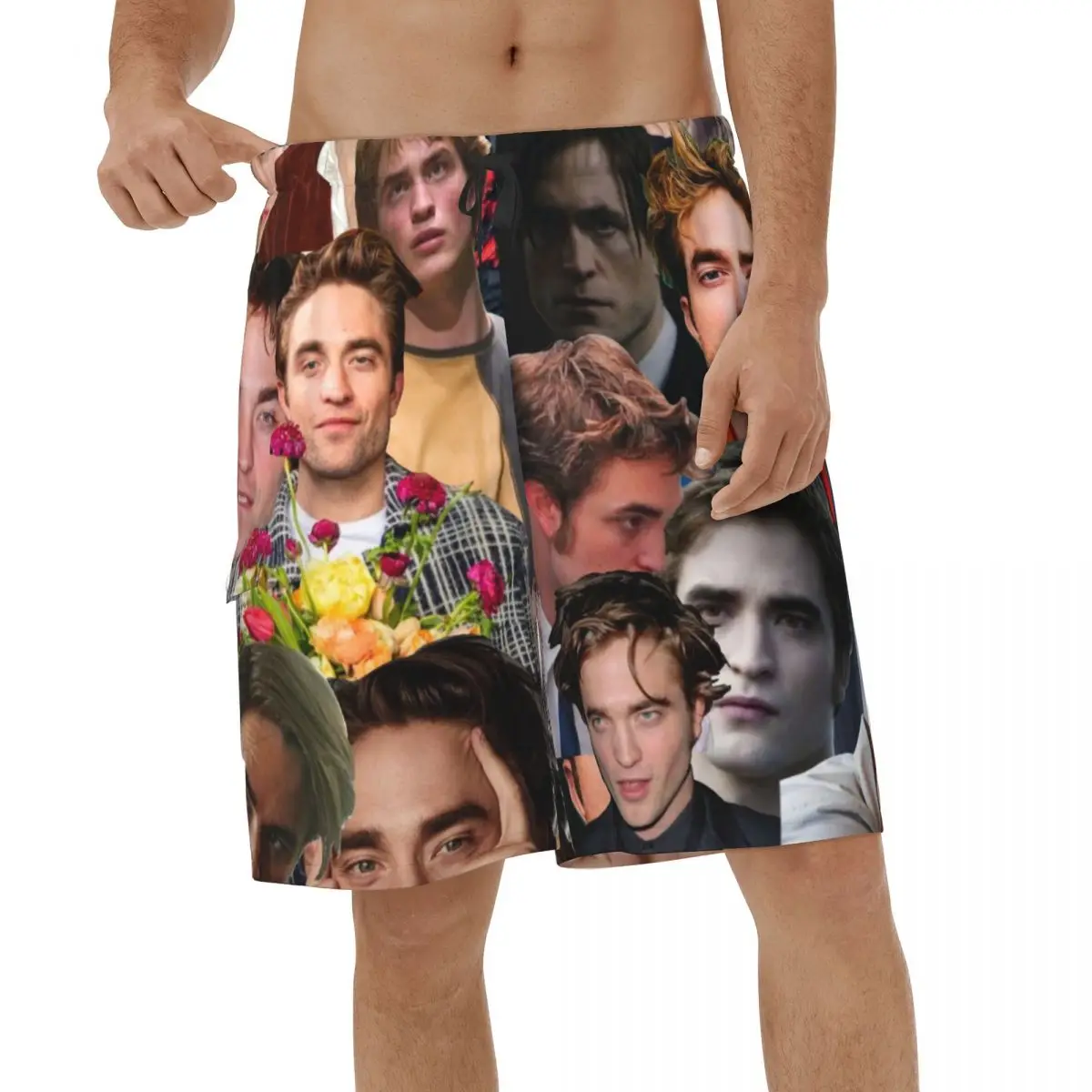 

Шорты с коллажем Роберта Паттинсона, быстросохнущие мужские шорты для плавания, Пляжная Мужская пляжная одежда