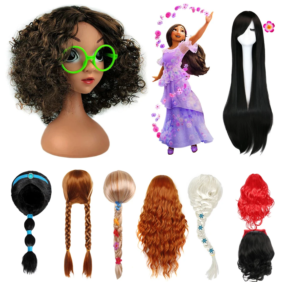 

Encanto Mirabel Wig Elsa Anna Wig Braid for Princess Dress Cosplay Snow Queen Accessories Garland Crown Suits