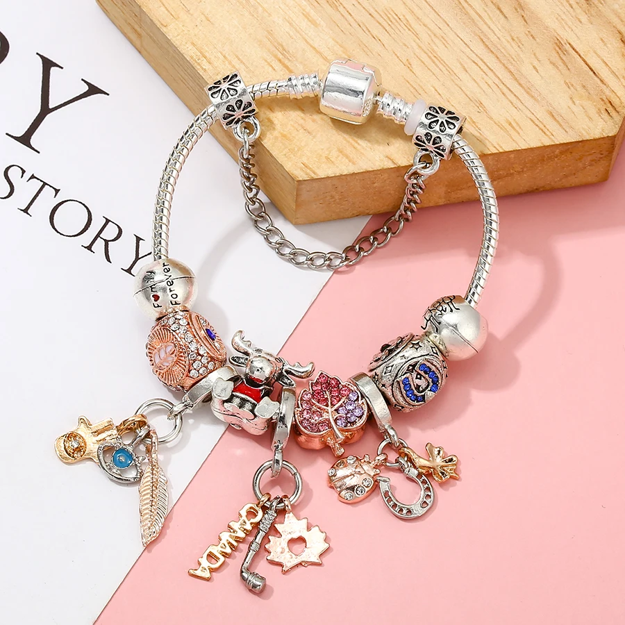 Seialoy новые браслеты-подвески с перьями и насекомыми листьями для женщин девочек