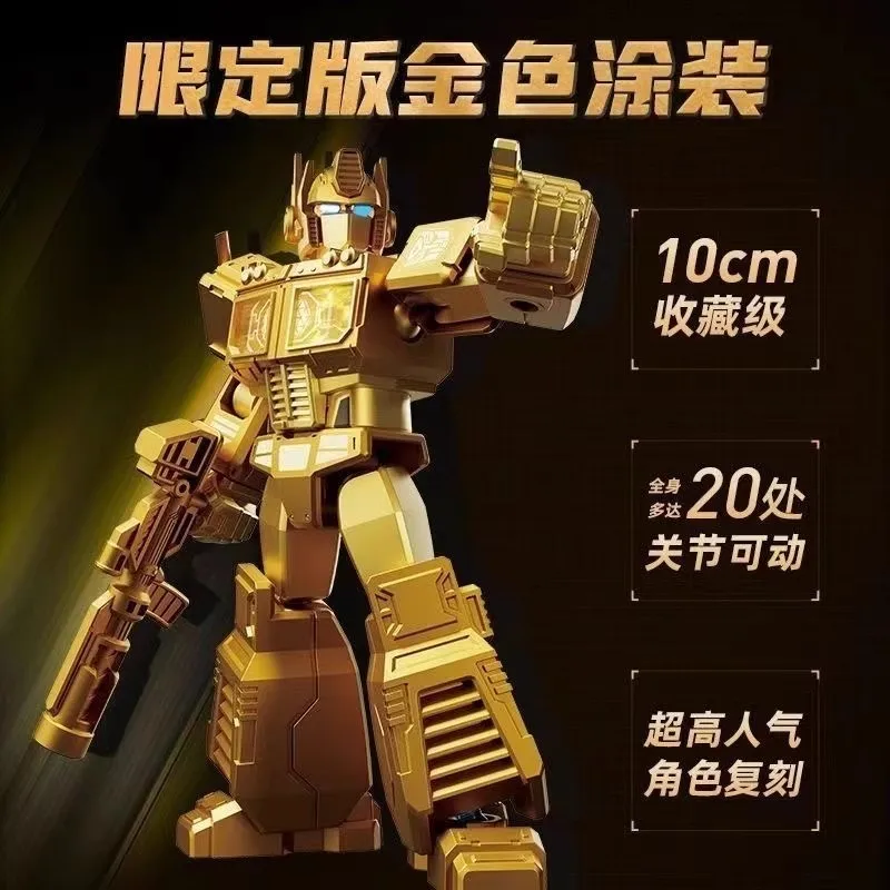 Фото Блоки Blokees, светодиодная сияющая версия трансформаторов Optimus Prime, робот-конструктор, ограниченное золото, игрушка-трансформер в коробке, подарок для детей №4