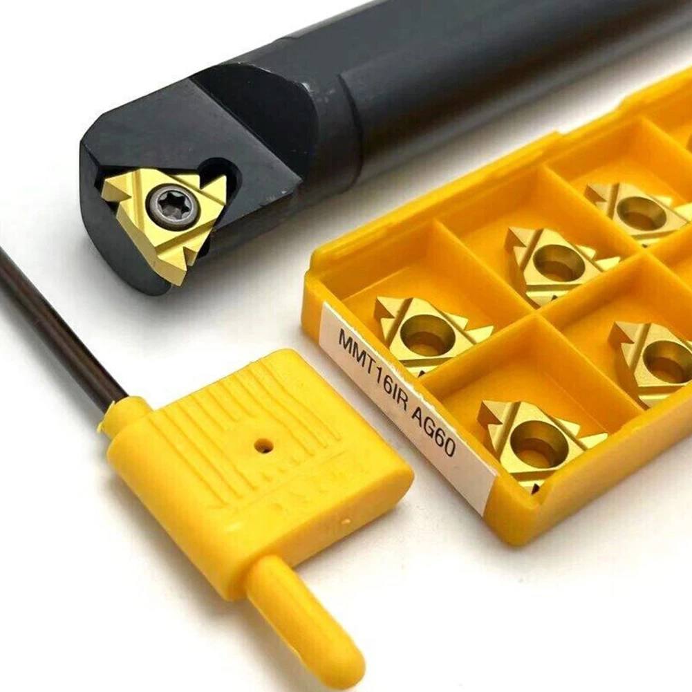 

2022 Brand New Workshop Carbide Insert Turning Tool +10pcs 16IR AG60 16mm CNC Lathe Internal Threading SNR0016Q16
