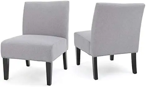 

Fabric Accent Chair, Grey Geometric Patterned
