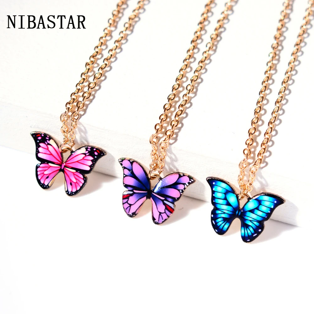 Модное женское ожерелье NIBA, новое ожерелье с подвеской-бабочкой, подарок для девушки, милое эмалированное ожерелье с милыми насекомыми, Женские Ювелирные изделия, подарки