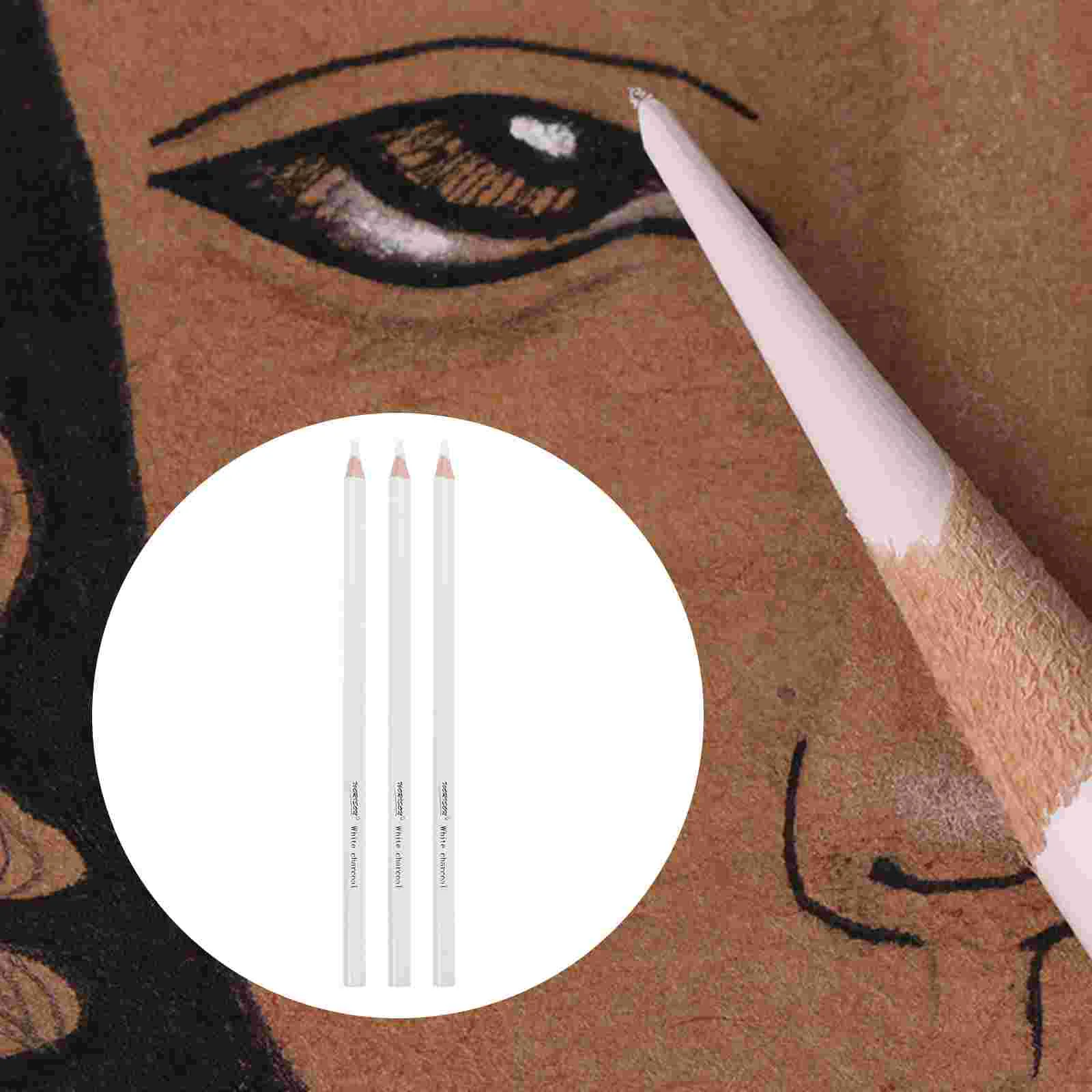 

3Pcs Professional White Charcoal Drawing Pencils Painting Sketch Pencils