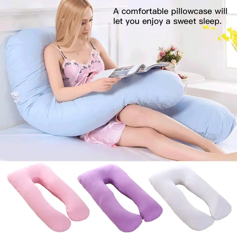 

Pregnant Pillow Case U Type Lumbar Pillowcase Multi Function Side Protect Cushion Cover for Pregnancy Women 125x65cm
