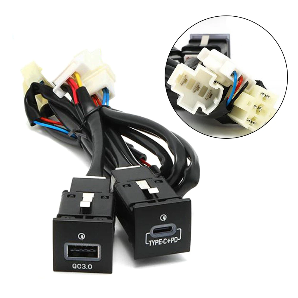

Автомобильное зарядное устройство USB QC3.0, комплект адаптеров PD, разъем, интерфейсный кабель для Golf для R-Line 2006-2013 MK5 MK6 Touran 2011-15, аксессуары