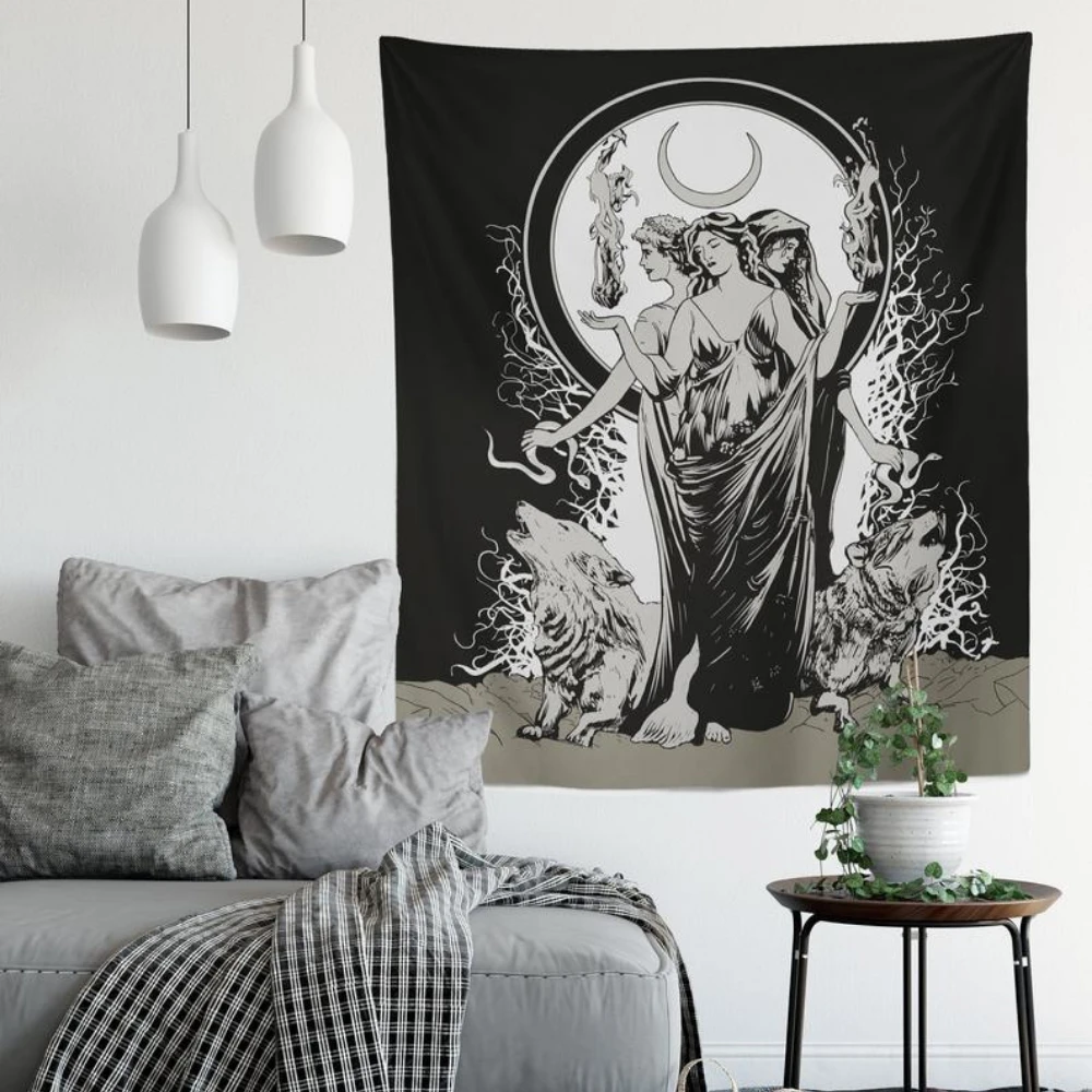 

Moon Goddess Tapestry Home Decor Background Beach Towel