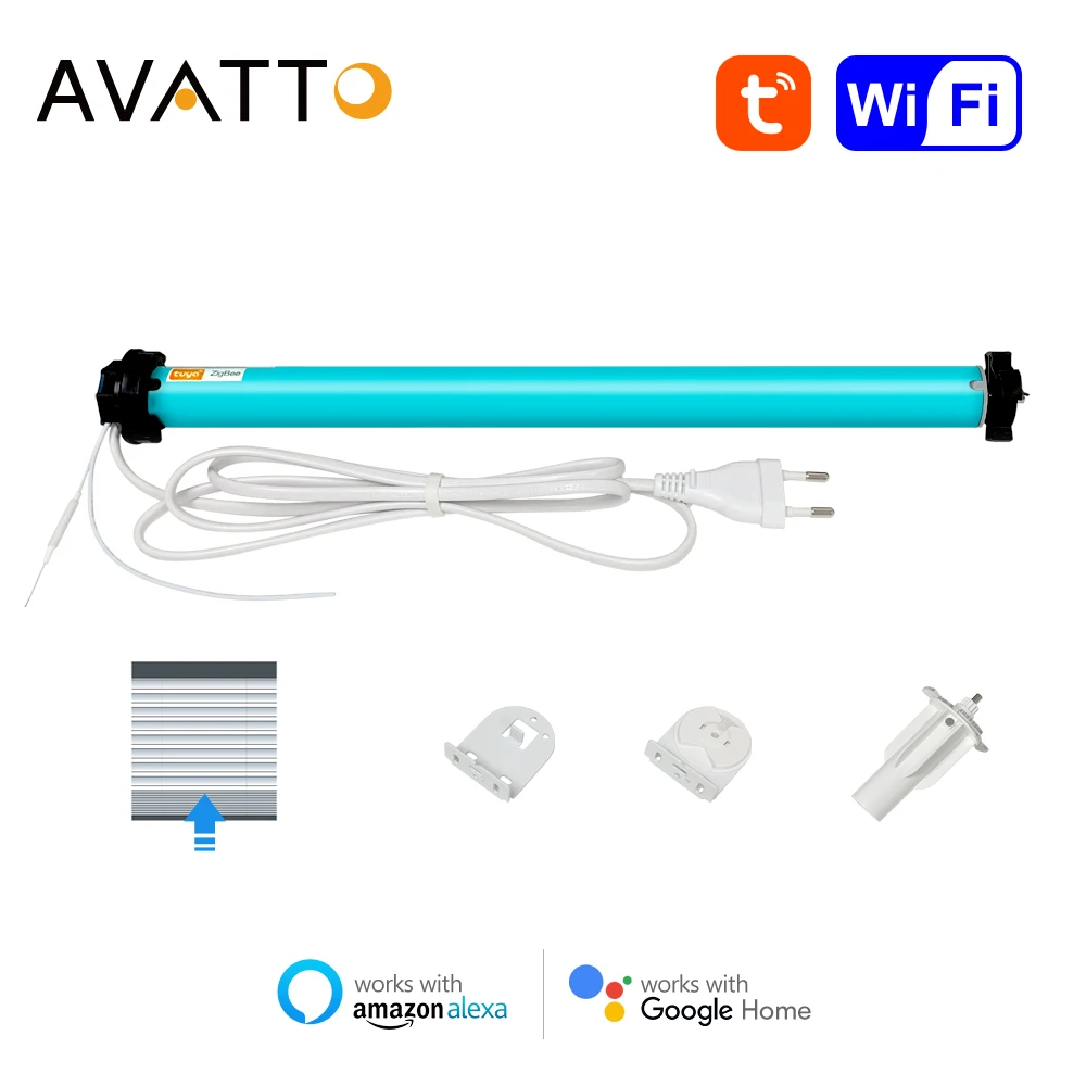 

AVATTO Tuya Zigbee Roller Shade Motor with Battery For 36 37 38mm Tube Smart Life APP Control Curtain,Work for Alexa Google Home