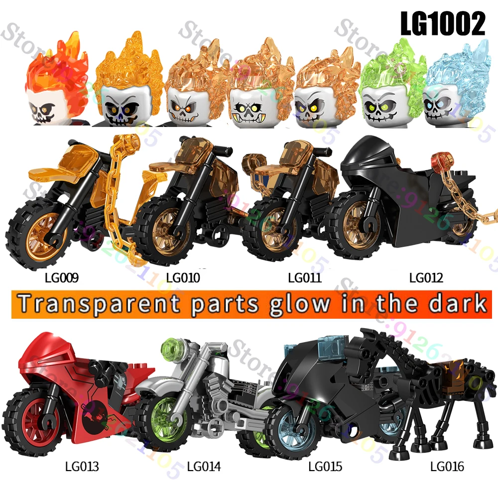 Конструктор Superheroes Chost с мотоциклом Детский конструктор Обучающие фигурки героев