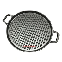30cm thickened striped cast iron steak frying pan bbq grill plate griddles meat roasting pan uncoated nonstick cookware