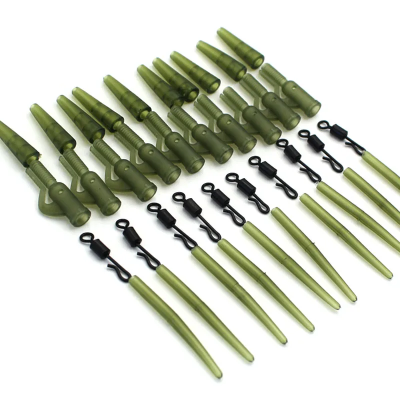 

40PCS Carp Fishing Accessories Lead Clip Quick Change Swivel Tail Rubber Anti Tangle Sleeves for Carp Rigs Coarse Fishing Tackle