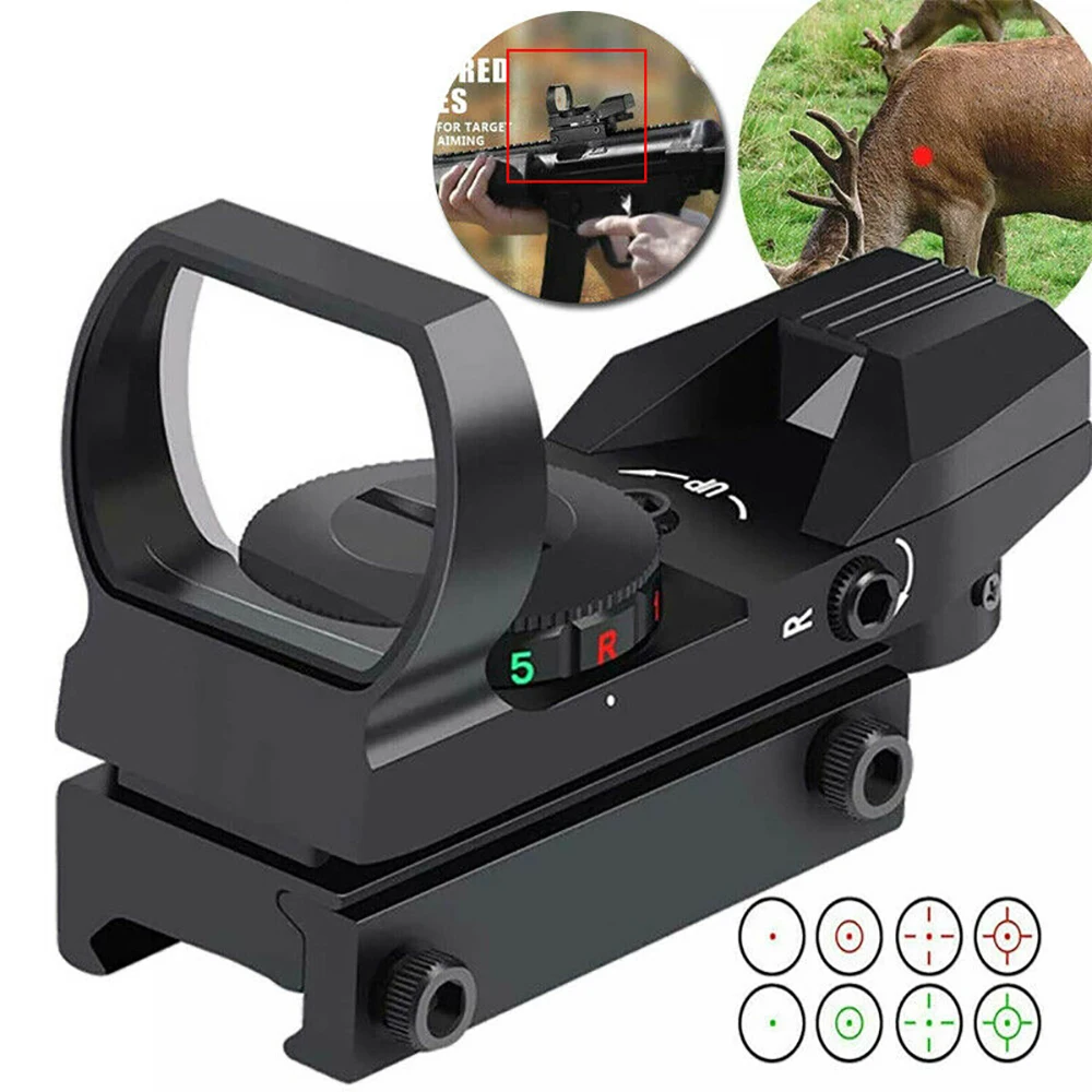 

Outdoor Hunting Rifle Scope 4 Reticle Electro Red Green Dot Sight 1X22X33