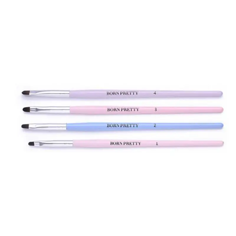 

4pcs Nail Art Drawing Liner Brush Kit Round Pen Liquid Powder Carving Manicure Gel Brush Nail Manicure Clean Pen Set Nail Salon