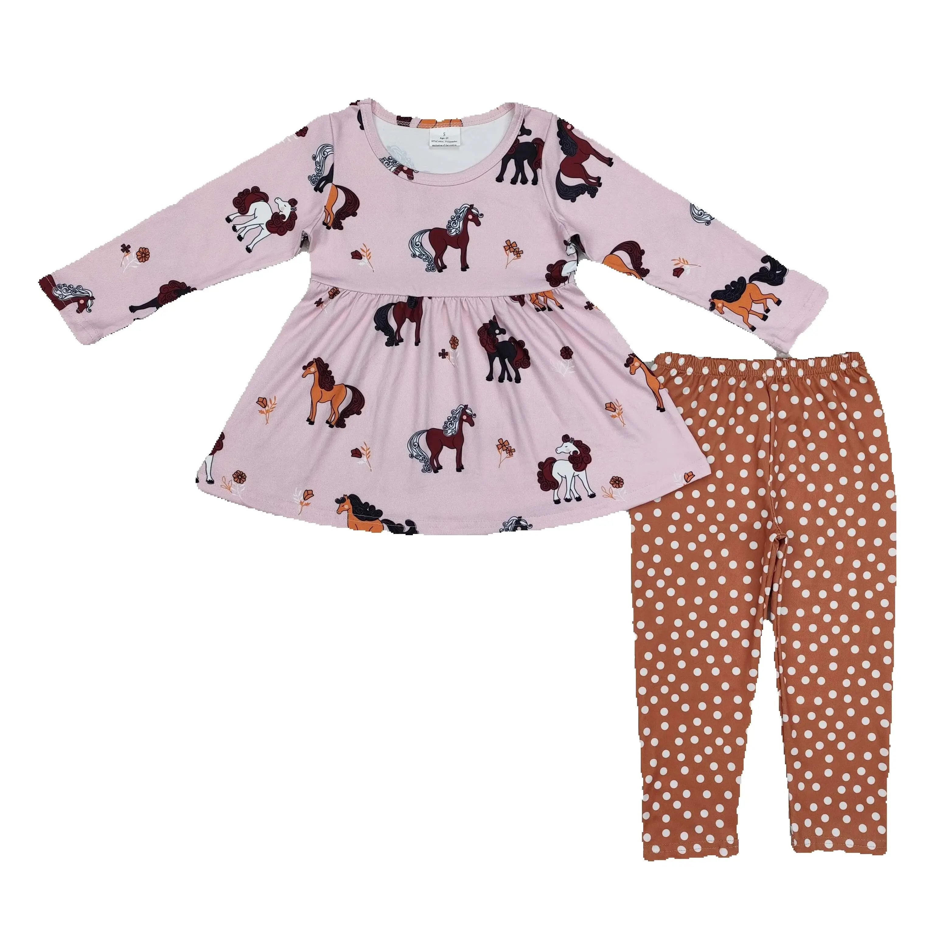 GLP2072 Детские осенние комплекты одежды для девочек розовые с длинными рукавами и в