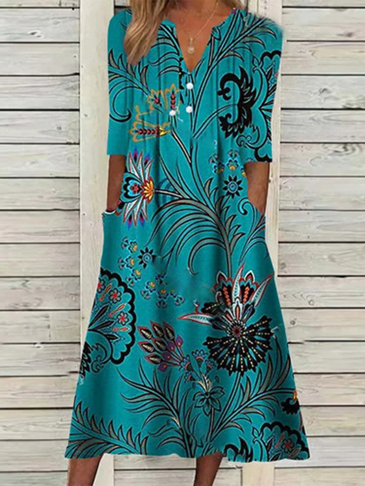 Женское плиссированное платье-макси на пуговицах Длинное Элегантное свободное