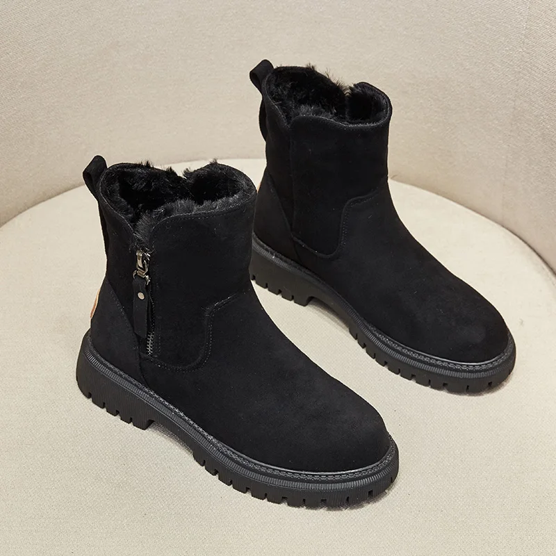

2022 New Launch Winter Women Snow Boots Warm Cow Suede Waterproof Non-slip Platform Shoes