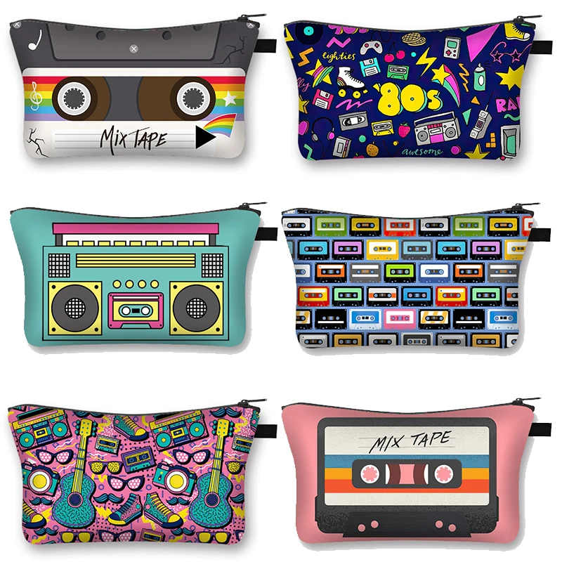 Cosmetic Case Back To 80s 90s Makeup Bags Casual Toiletries Bag Small Clutch Holder Women Lipstick Bags
