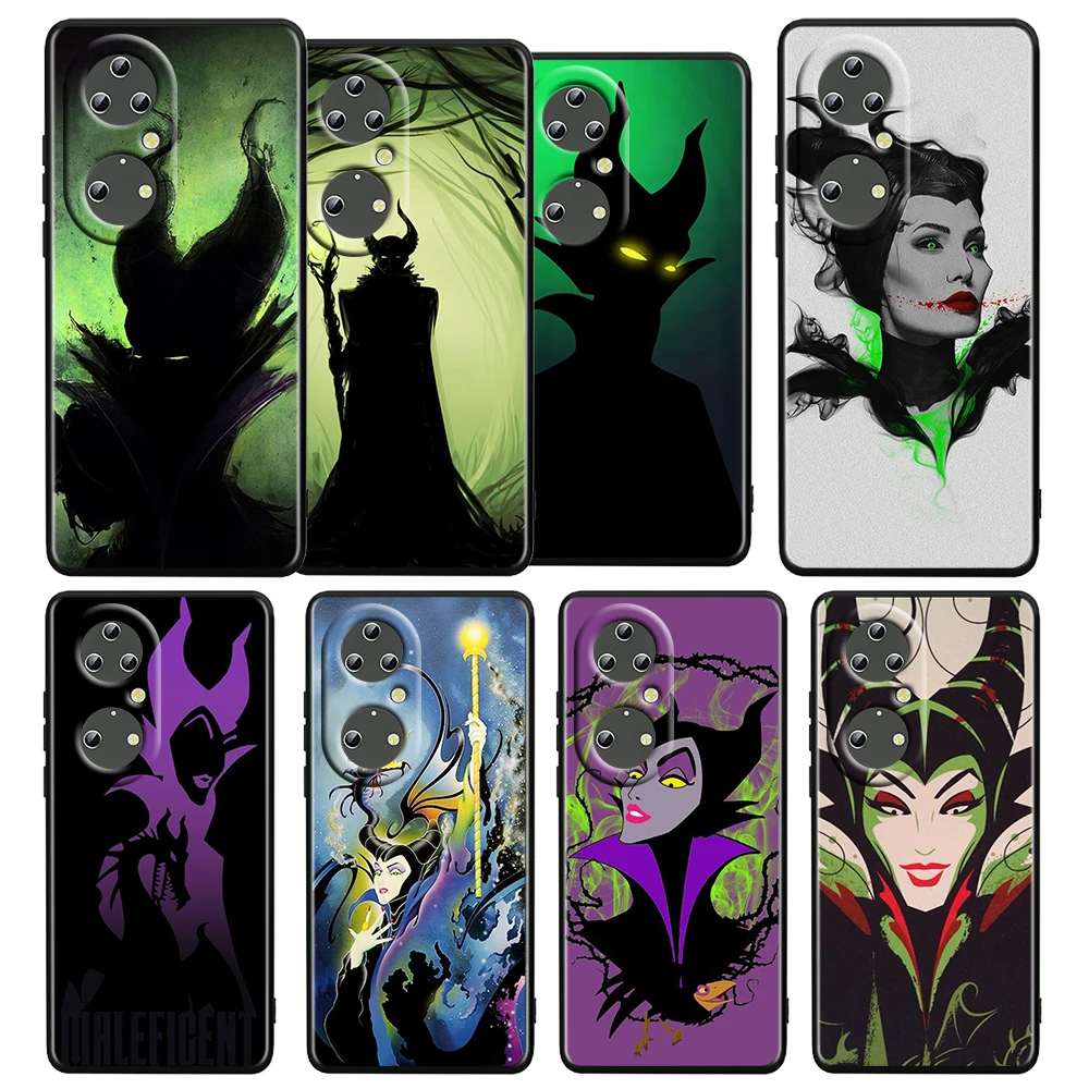 

Anime Maleficent Cartoon Case For Huawei P50 P20 P30 P40 5G P10 Pro Lite E Plus P9 Lite Mini Silicone Soft TPU Black Phone Cover