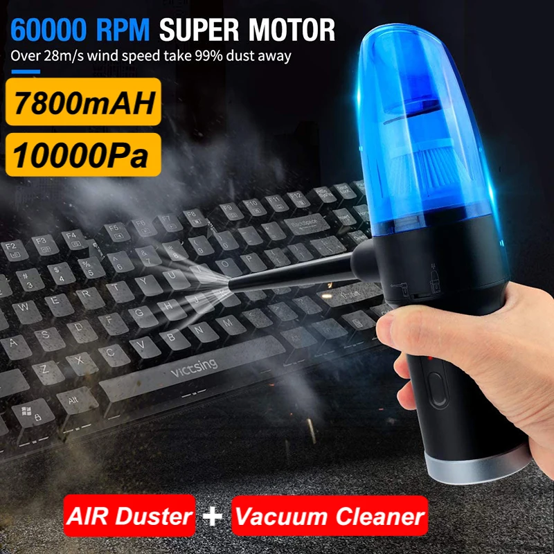 upgraded cordless electric compressed air duster blower vacuum 2 in 1replaces canned air spray cleaner for computer keyboard free global shipping
