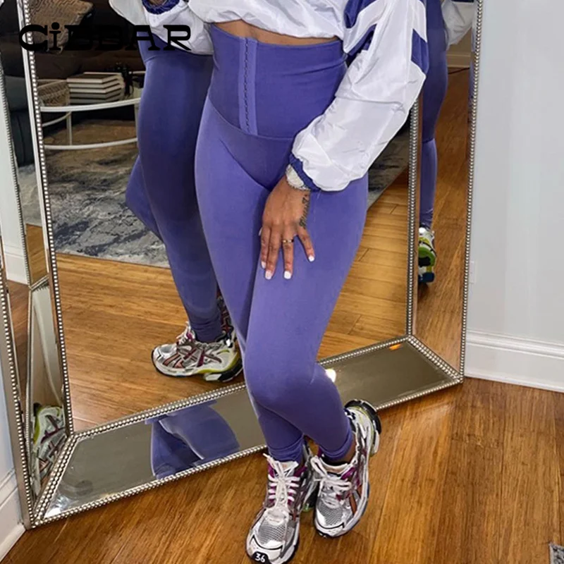 

CIBBAR Female Jogger Skinny Pencil Pants Gym Fitness High Waisted Solid Sweatpants Casual Sportywear All-match Bottoms Women's