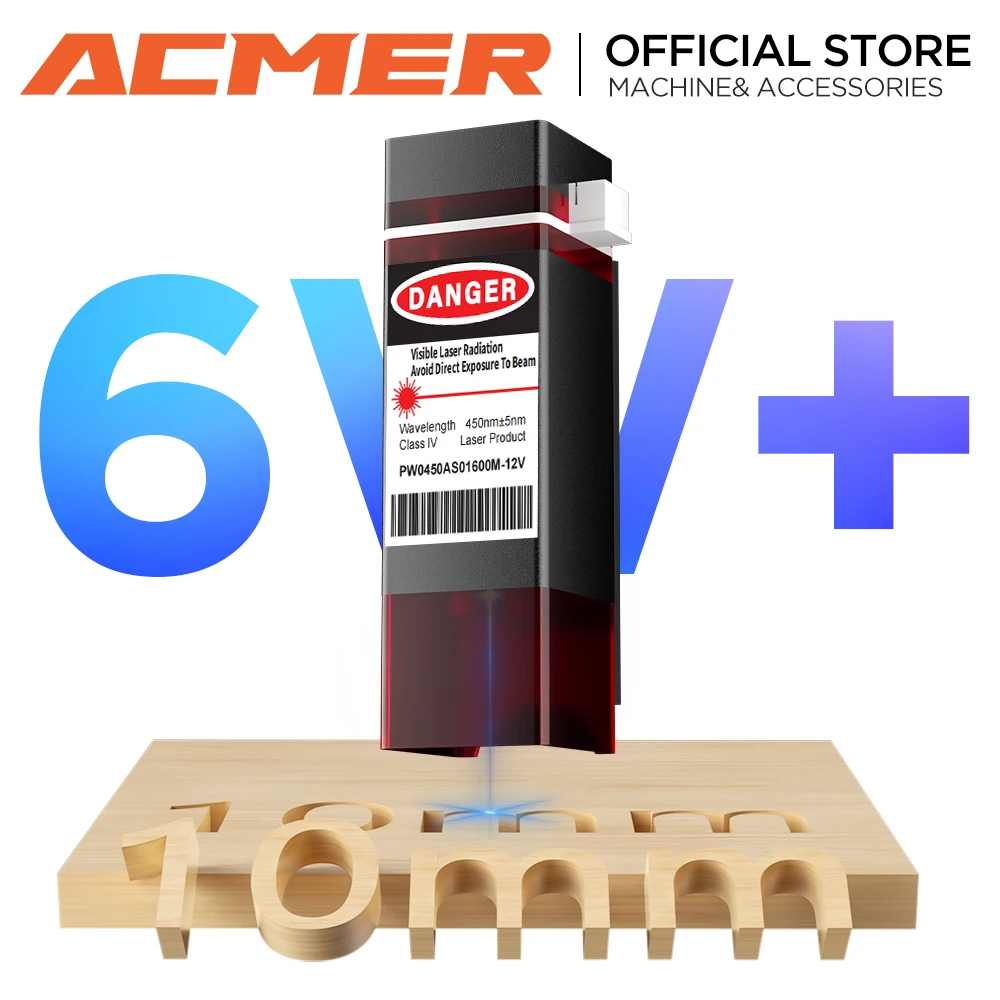 Лазерная головка ACMER S1 mini 6W Blue Diode Laser Head Upgrade Kit для ...