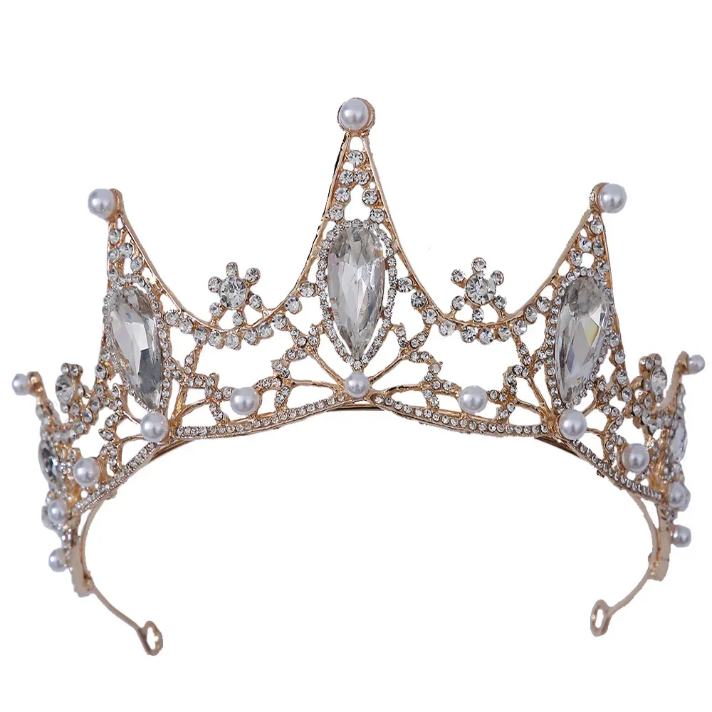 

Alloy Rhinestone-Encrusted Crystal Tiaras Accessories Station Hot Sale Hair Accessories Ornament Wholesale Crowns