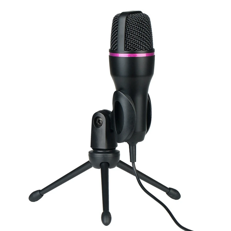 

USB RGB Light Computer Video Condenser Microphone Conferencing Noise Reduction Microphone (Black)