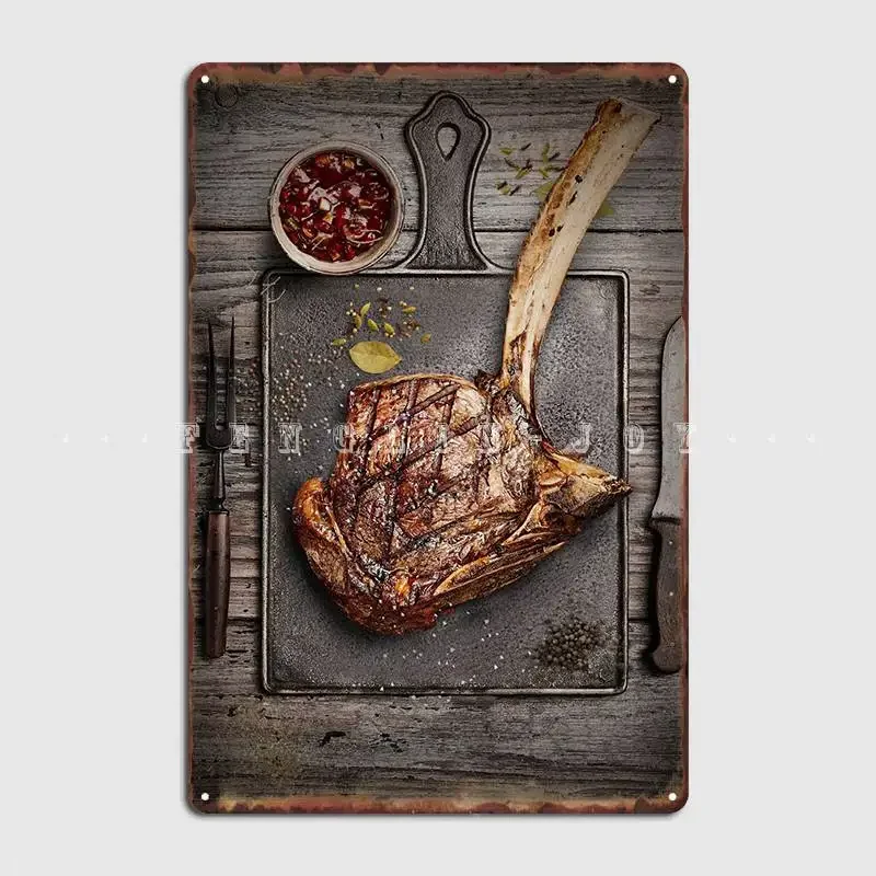 

Металлический знак Rib Eye Tomahawk Steak BBQ