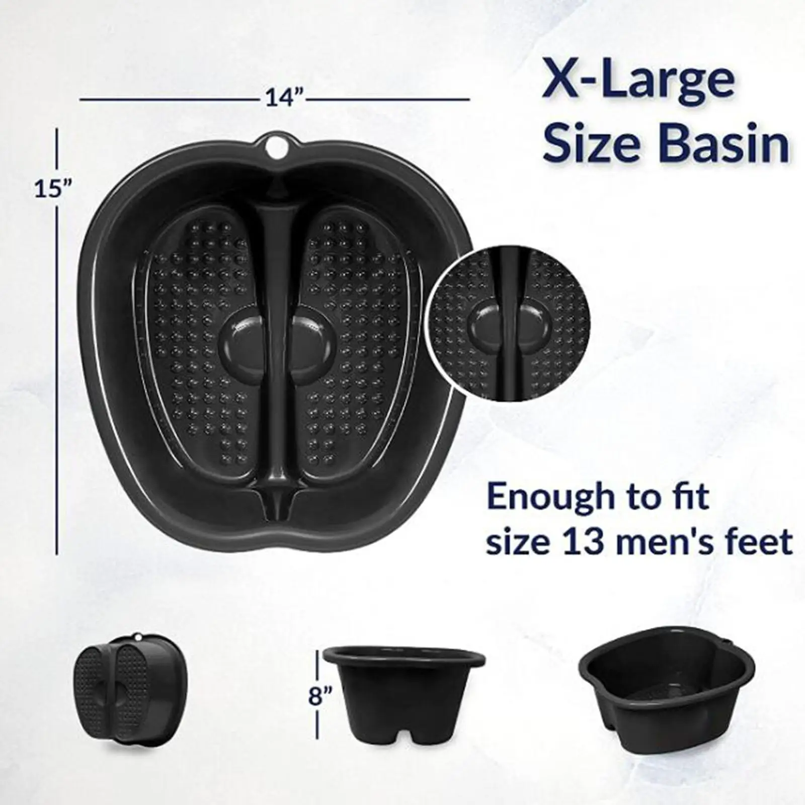 

Portable Foot Soaking Tub Foot Soaking Bath Basin with Hanging Hole Lightweight Footbath Bucket Foot Tub Bucket Foot Bath Tub