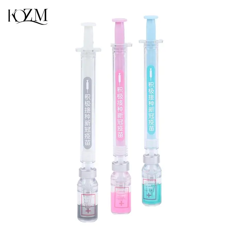 

2PC Random ColorNew Push-Pull Simulation Syringe Shape Office Learning Pen Neutral Signature