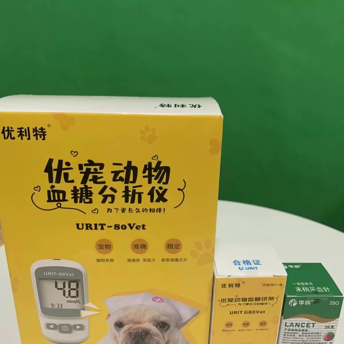 тест-полоски Urit 80Vet Cat Dog Animal для диабета G80Vet 25 шт. измерения уровня глюкозы в крови