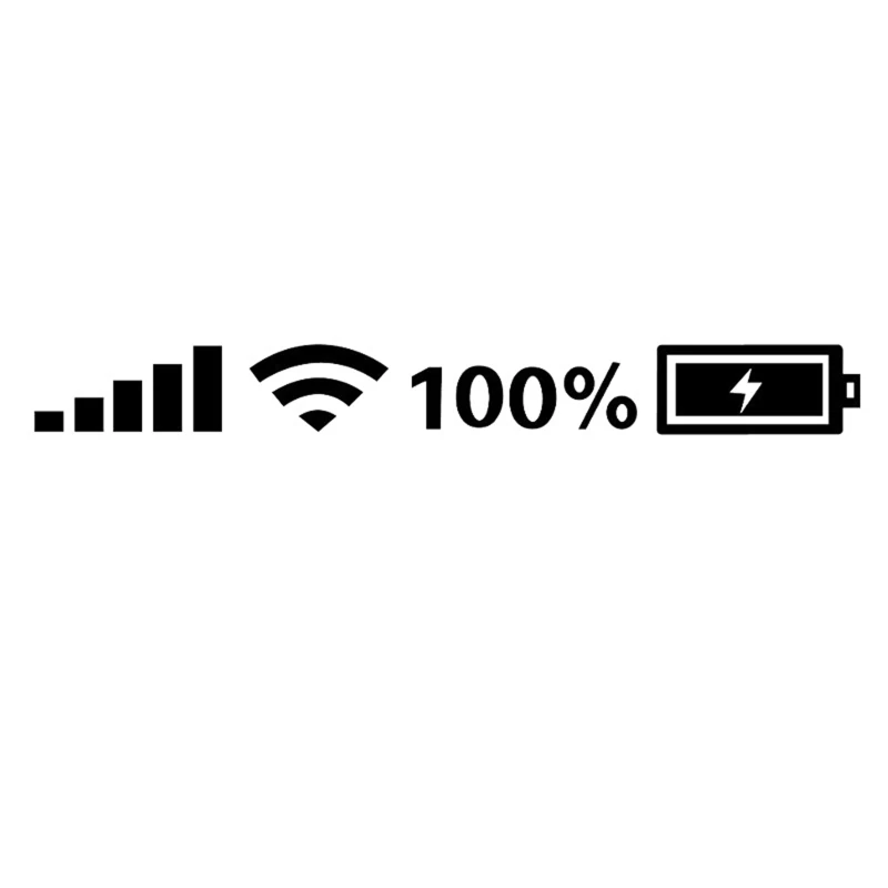 

OFK Wifi Battery Level Mark Car Vinyl Stickers Decals Car Rear Windshield Body Auto Funny Sticker Silver White Reflective Type