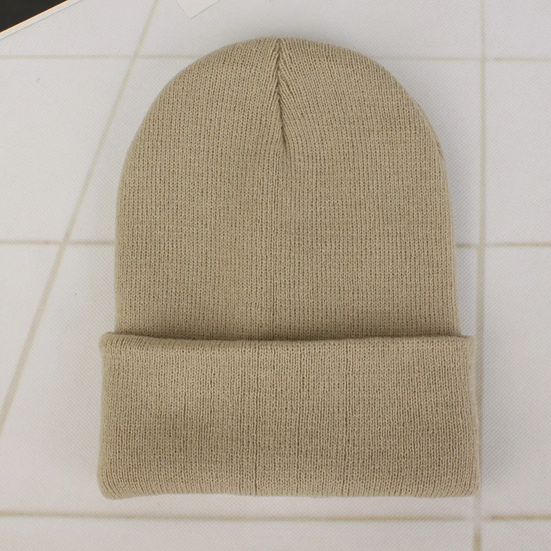 Однотонная вязаная шапка унисекс, зимняя теплая шапка серого цвета, 2021 от AliExpress WW