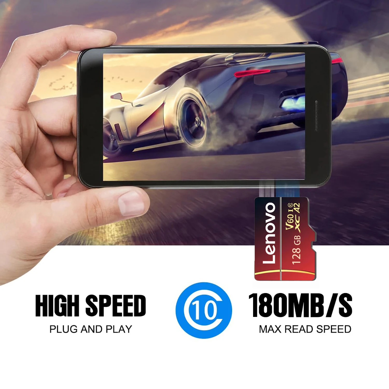 Фото Карта памяти Lenovo, высокоскоростные флэш-карты TF C10 U3 A2, поддержка камер, телефонов, Nintendo Switch, 128 ГБ, 256 ГБ, 512 ГБ, Micro TF SD-карта №4