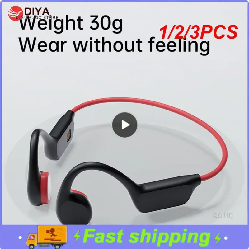 

1/2/3PCS Bone Conduction Earphones Wireless IPX8 Waterproof MP3 Player Hifi Ear-hook Headphone With Mic Headset For