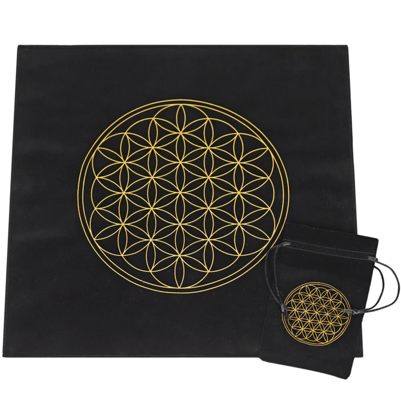 

Metatron Constellations Altar Cloth for w/ Bag Flower of Life Tarot Card Tablecl