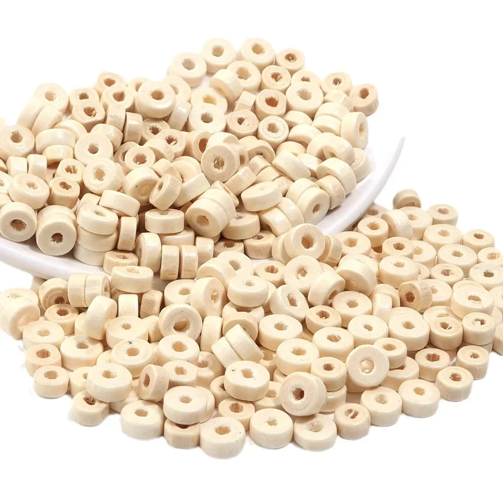 Натуральный цвет низкие круглые деревянные бусины браслет сделай сам цепочка