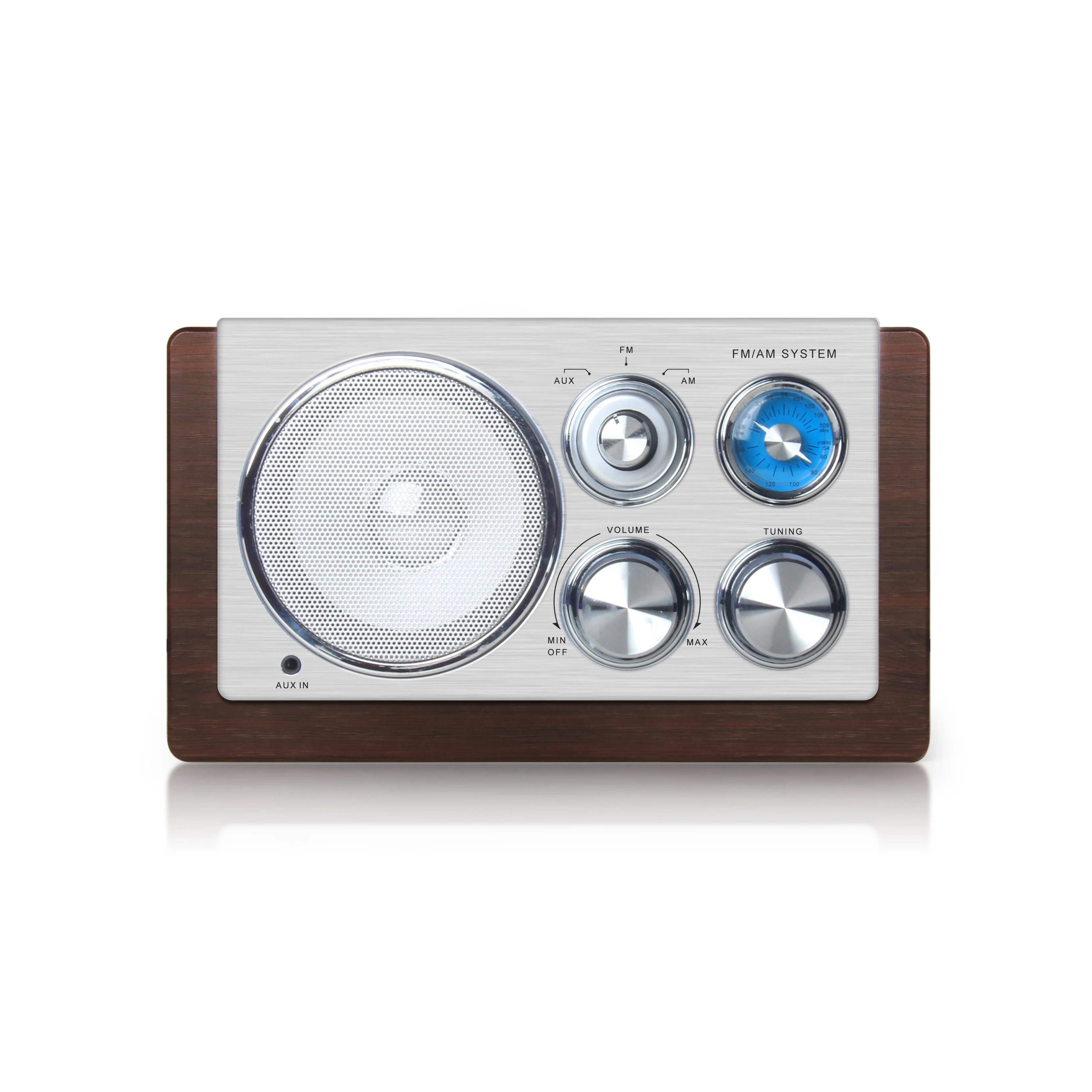 Design Clássico Alto-falantes sem Fio Subwoofer Alto Volume ao ar Livre Casa am fm Bolso Rádio
